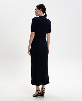 Gabriela Hearst Blue Amor silk and cashmere dress X009403A003