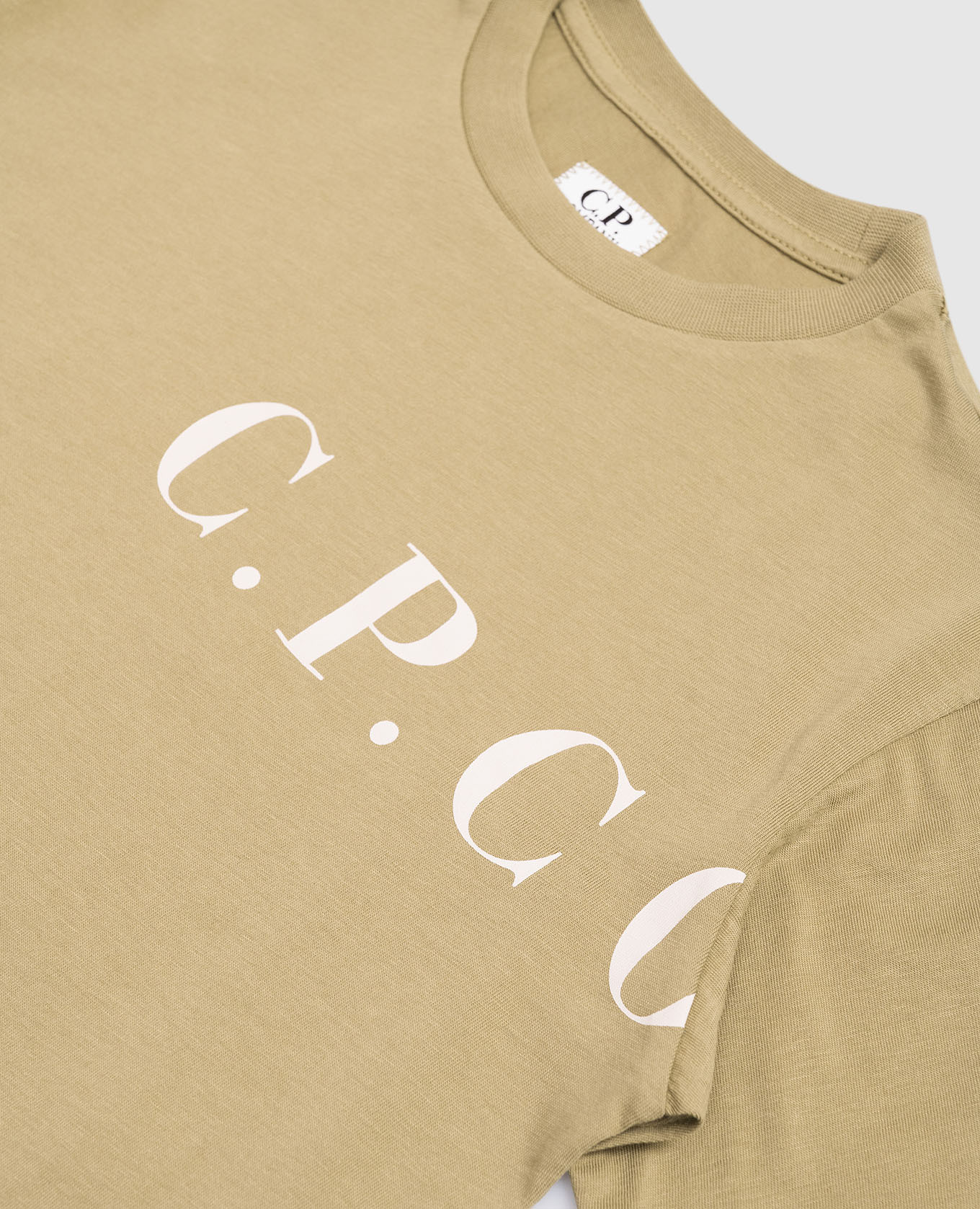

Children's khaki T-shirt with logo C.P. Company