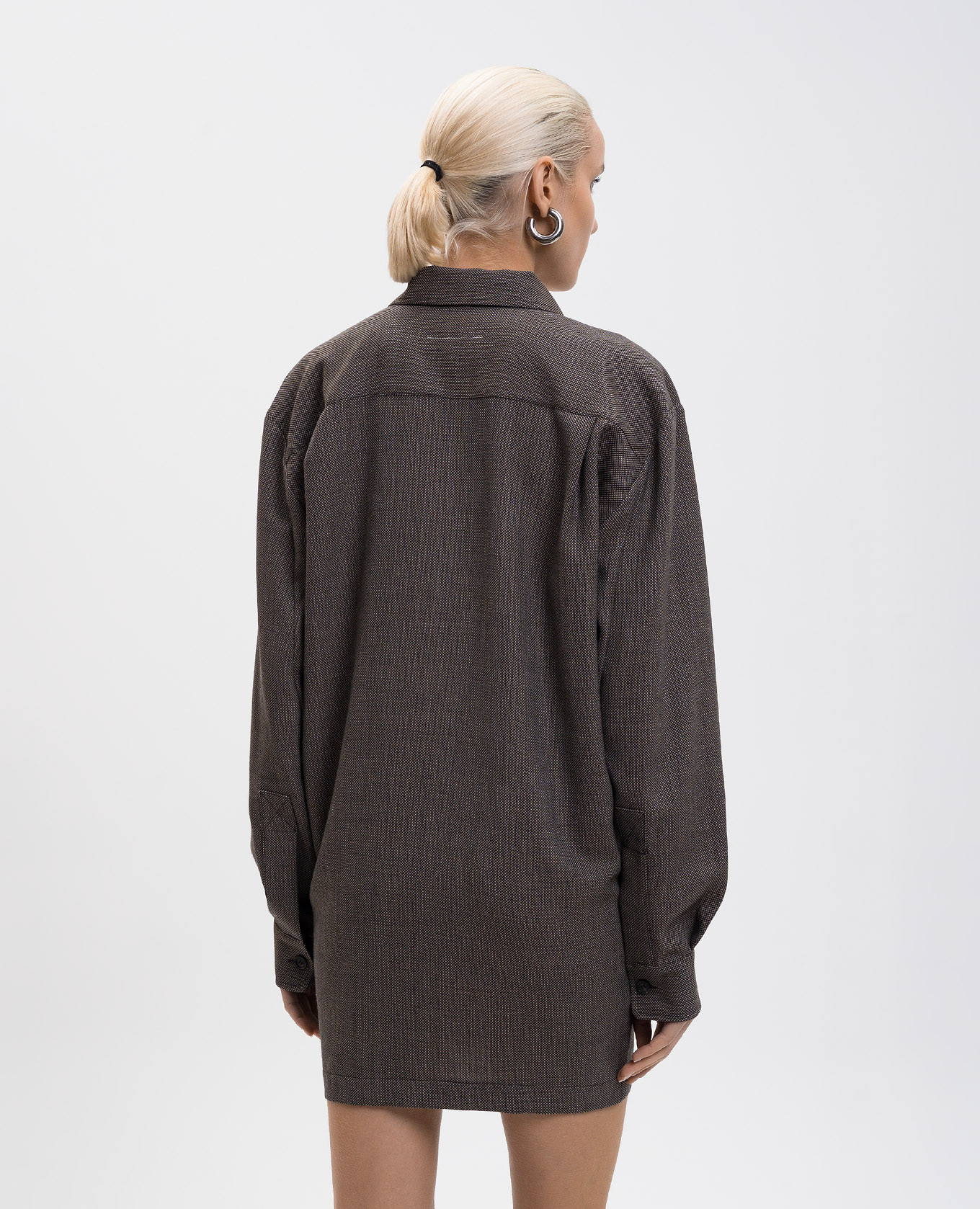 Brown mini shirt dress Maison Margiela MM6 4