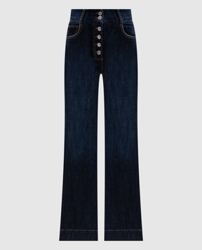 Twinset Blue flared jeans with patch 262AP2090