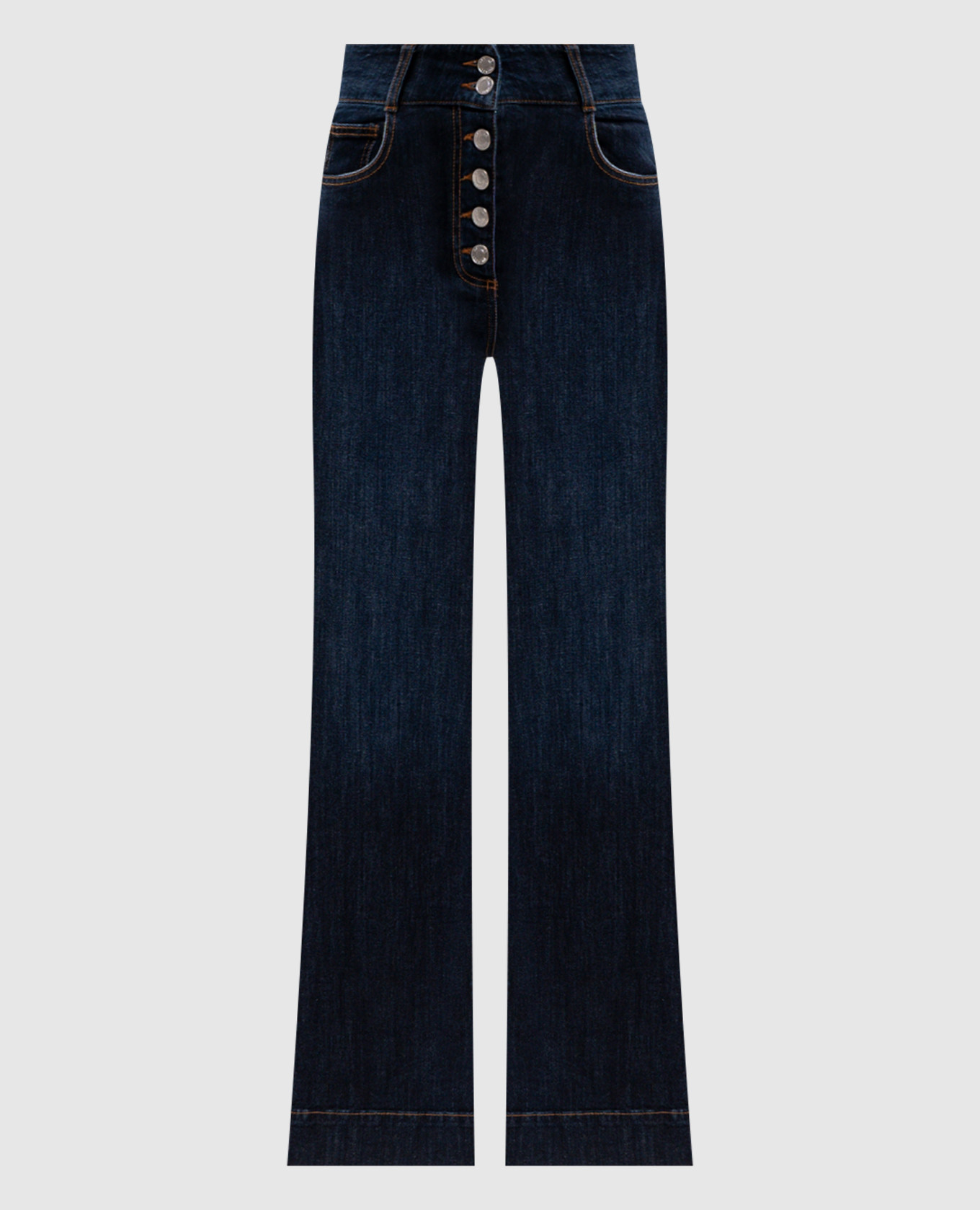Blue flared jeans with patch Twinset