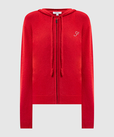 Red cashmere and wool sports jacket