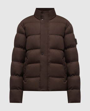 Stone Island Brown wool down jacket with logo K2S154100100S0F26