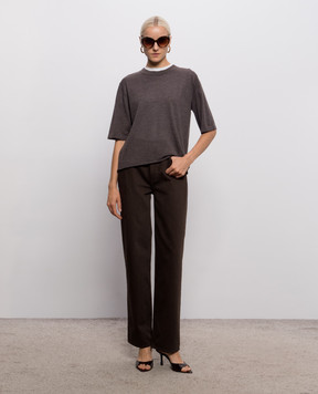 Loulou de Saison NALA brown cashmere top NALALDS