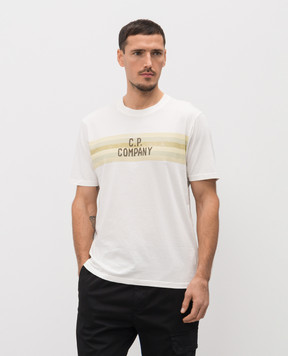 C.P. Company White T-shirt with logo MTS144A110579W