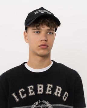 Iceberg Black cap with logo embroidery 71026967