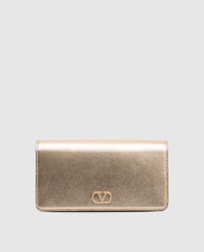 Valentino Golden leather bag with Swarovski crystal emblem 9W2P0AY5CHL