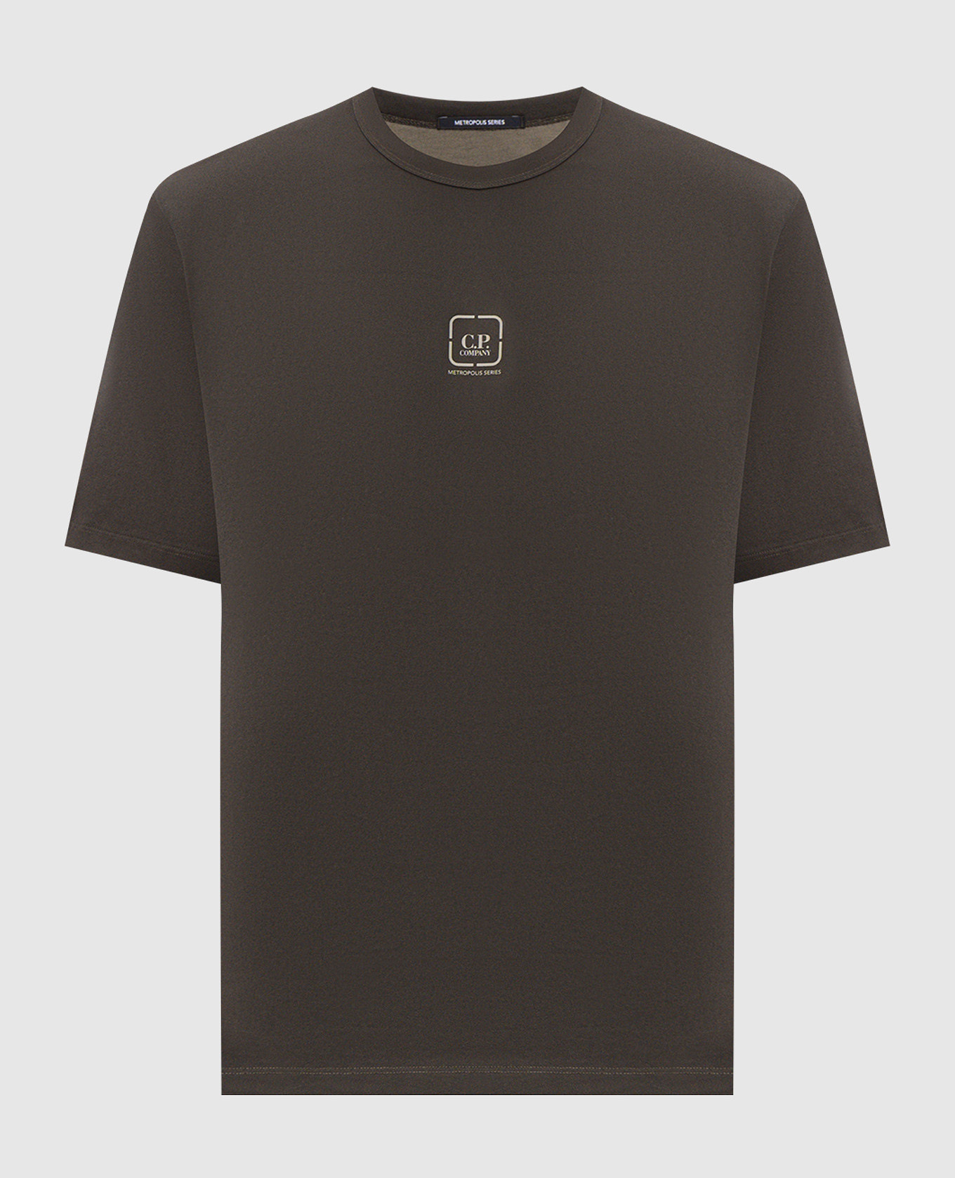 Khaki T-shirt with logo print