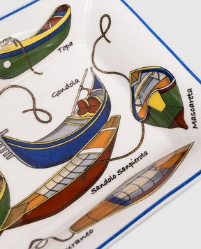 Geminiano Cozzi 1765 White porcelain rectangular trifle plate Venezia in a gift box AEBMC80209077