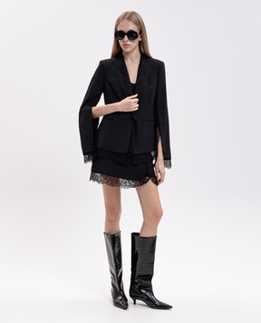 Twinset Black mini skirt with lace 262AT2071