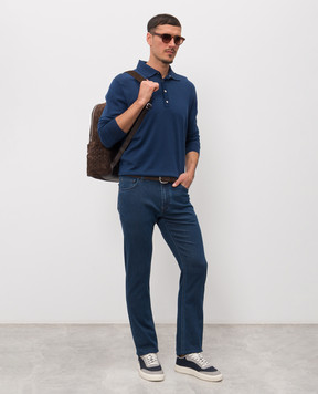 Stefano Ricci Blue jeans with textured logo MST61B2011T0047