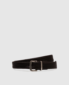 Agnona Brown leather braided belt L612U1NT1325