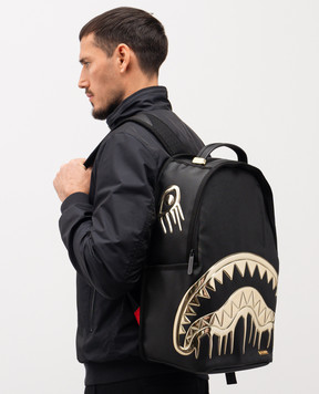 Sprayground Goldheart Shark Drip children's black backpack 910B8178NSZ