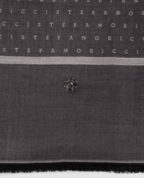 Stefano Ricci Gray silk and cashmere scarf MWA63000407442