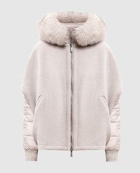 MooRER Beige PEGASO down jacket with fox fur PEGASOCWR