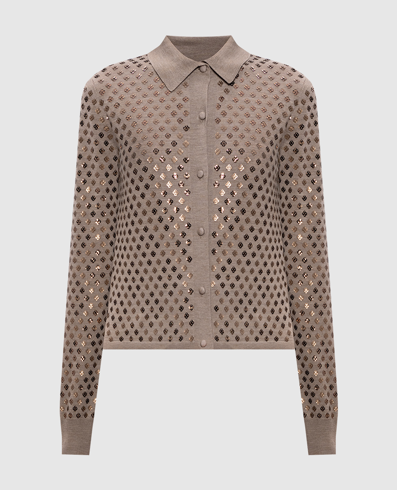 

Brown MXMRAGNO wool cardigan with sequins Max Mara