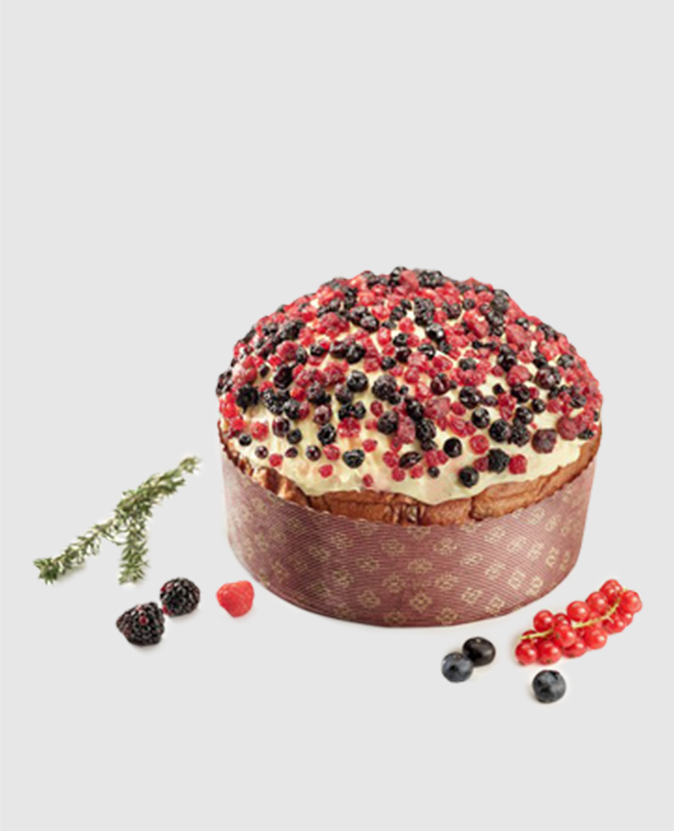 

Sottobosco Panettone with berries and vanilla cream  Sal De Riso, Burgundy