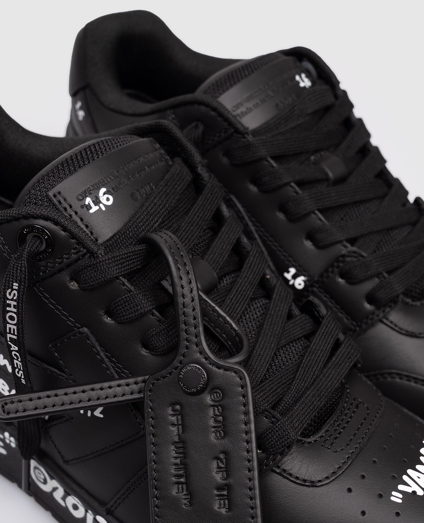 

Out Of Office black leather sneakers Off-White