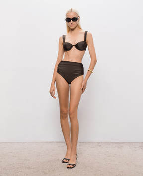 Simkhai Brown Anniston swimsuit top 1269044SW
