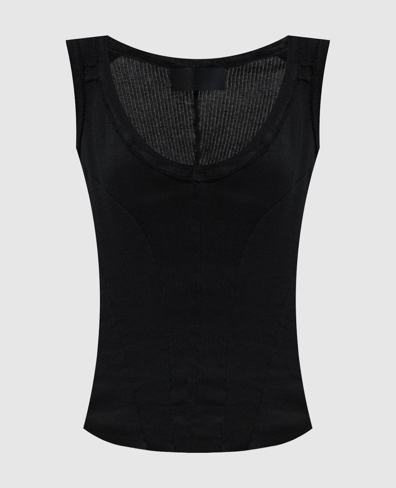 Black ribbed tank top
