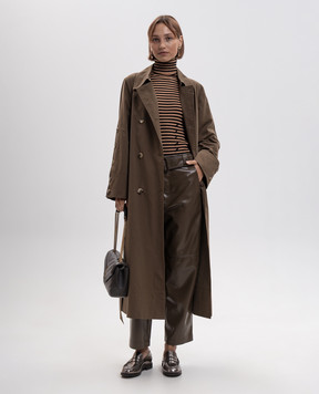 Twinset Khaki trench coat with metal logo 262TP270A