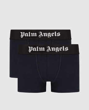Palm Angels Set of blue trunks with logo PMUH009S25FAB001