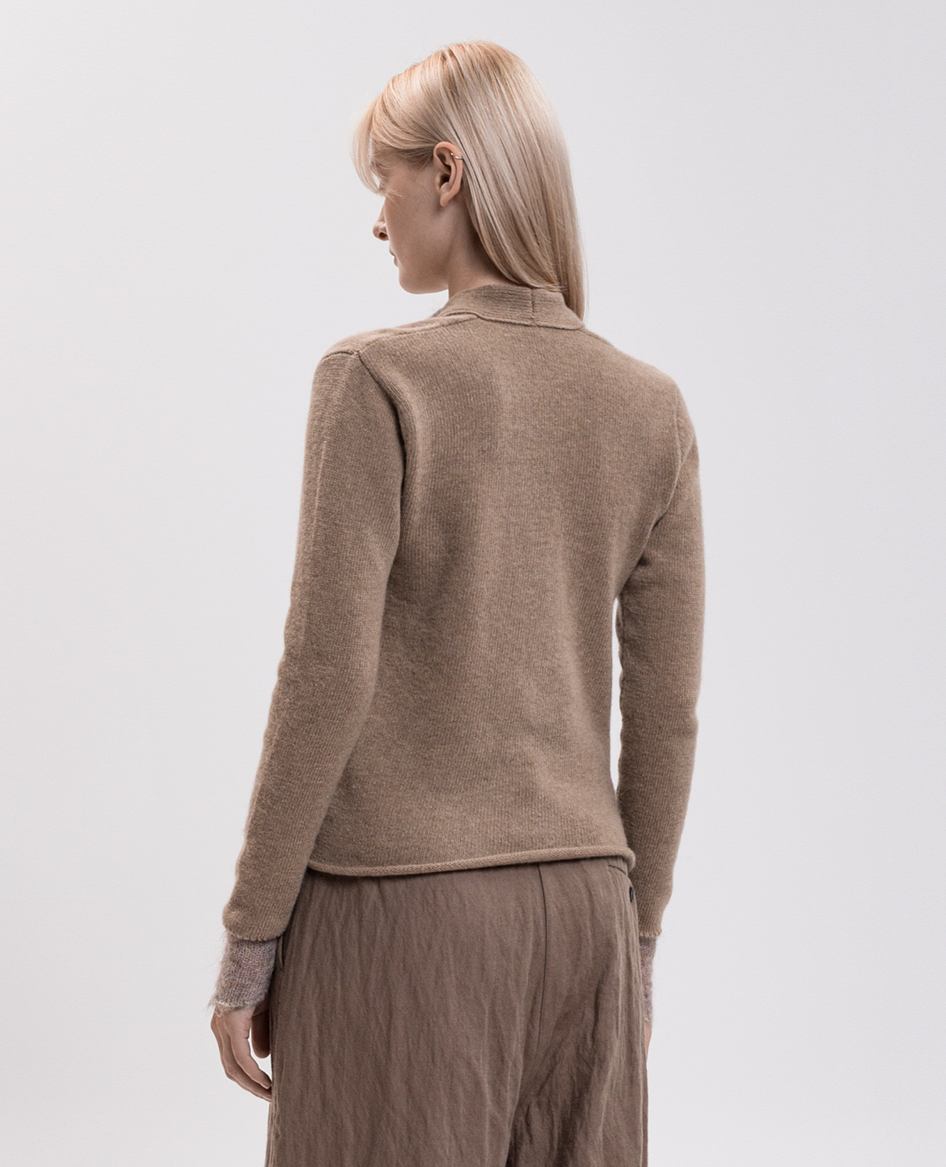 Brown cardigan with wool Masnada 4