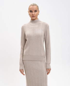 Herno Beige wool sweater with a pattern ML000042D70309