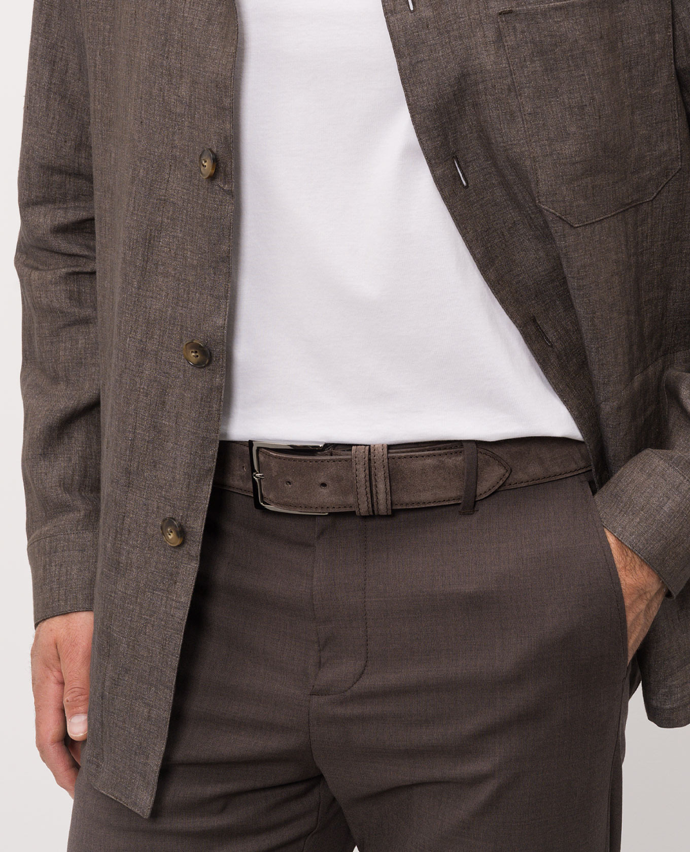 

Brown suede belt with logo engraving Cashmere&Whiskey