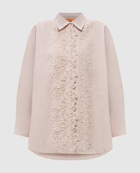Ermanno Scervino Life Pink linen shirt with lace D484K611GQI