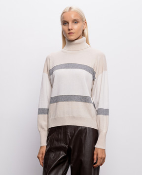 Peserico Beige wool, silk and cashmere turtleneck A99863F12C9283