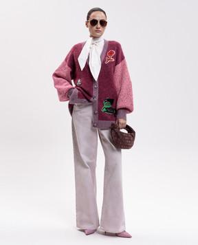 Alemais Mlak burgundy cardigan with wool 7547K