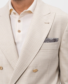 Brunello Cucinelli Gray patterned silk pachet MX8740091