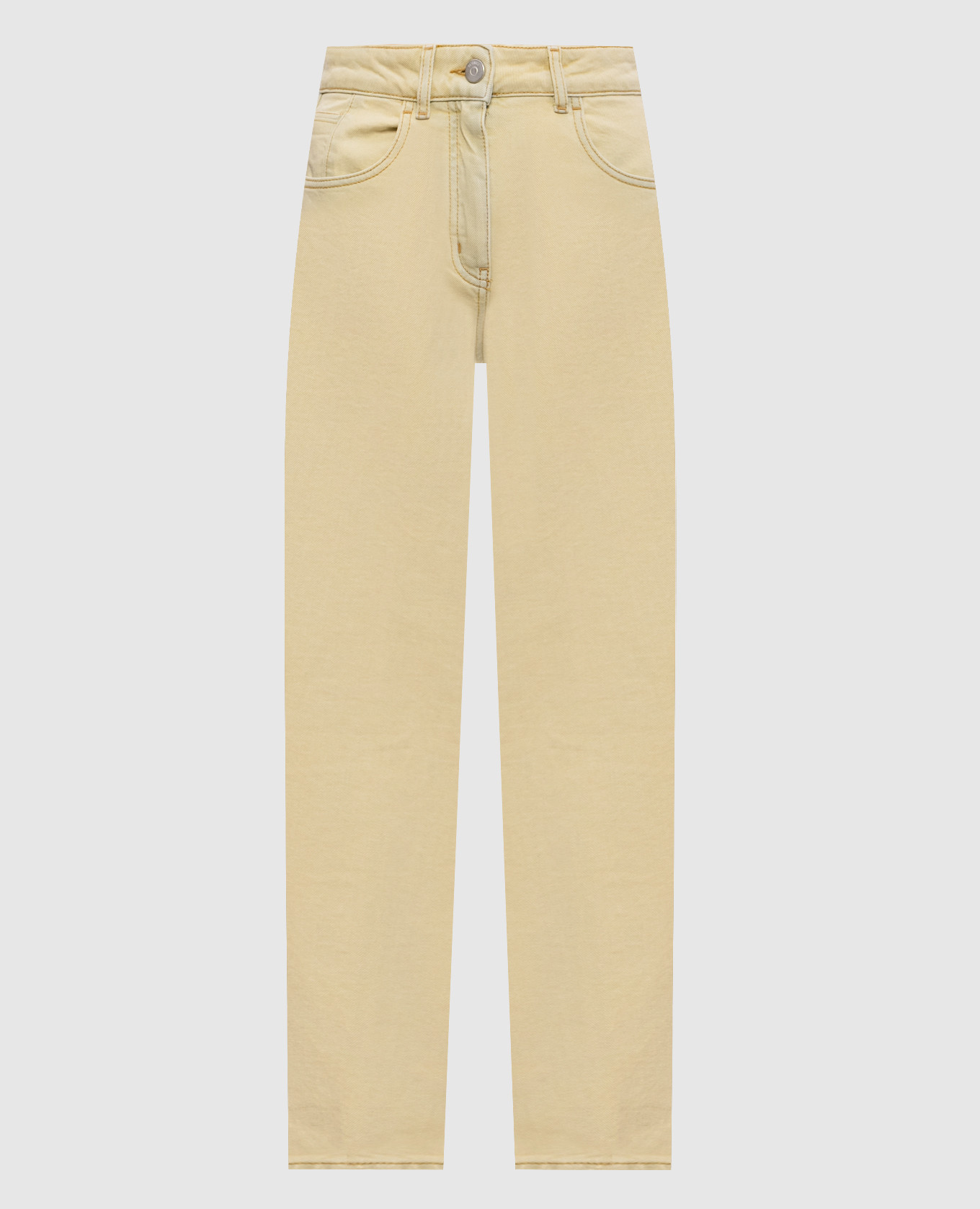Yellow jeans with logo patch Peserico