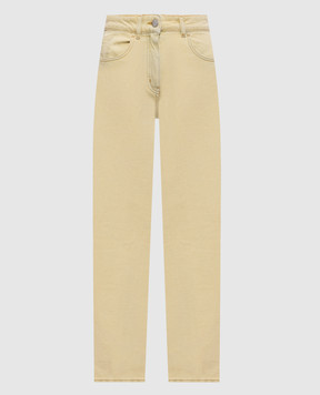 Peserico Yellow jeans with logo patch PM4519LKR04280