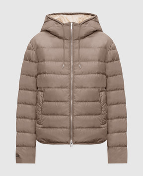 Peserico Brown down jacket with chain A2411606957
