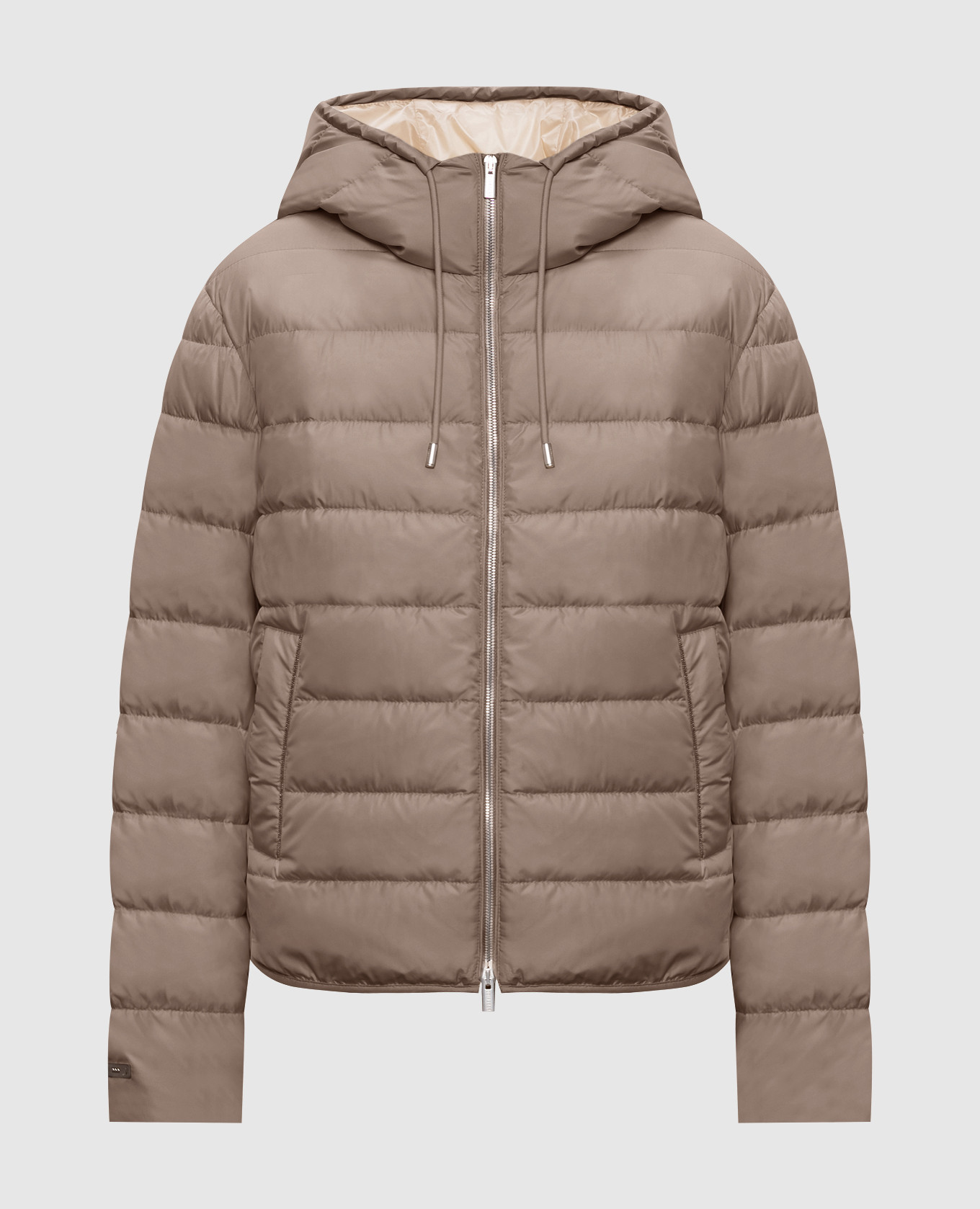 Brown down jacket with chain
