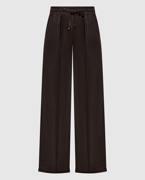 Kiton Brown wool and cashmere pants D56106K0105I