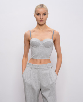 Twinset Grey melange bustier top 261AP2144
