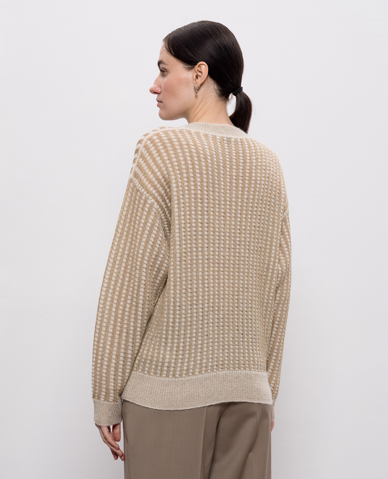 Beige alpaca wool sweater Peserico 4
