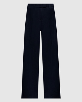 Brunello Cucinelli Blue wool pants with a pattern MP188P9318