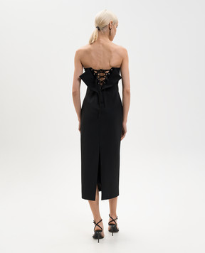 SSHEENA Allacciami black wool midi dress 26SSALLACCIAMITS26004A8