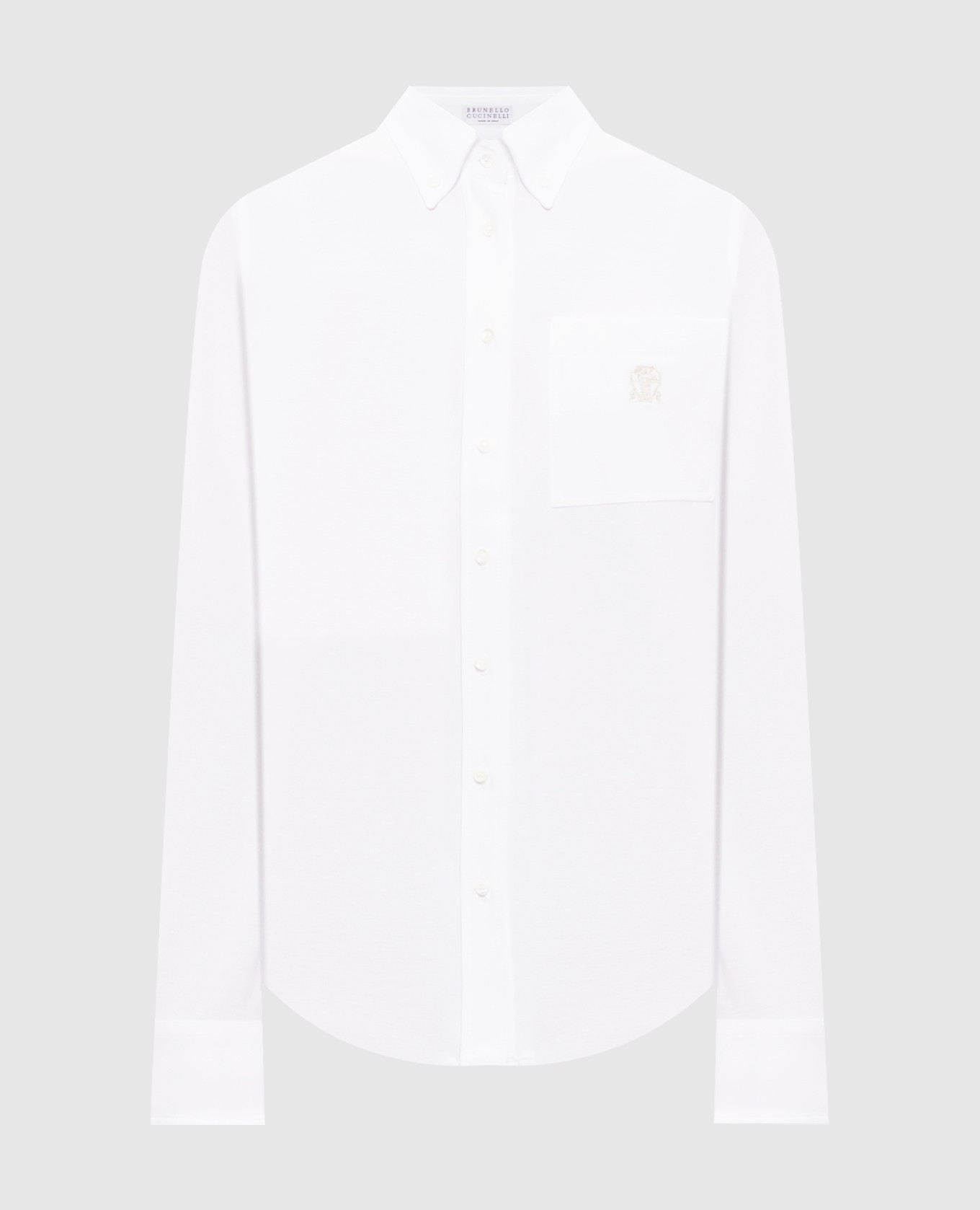 

White shirt with embroidered emblem Brunello Cucinelli