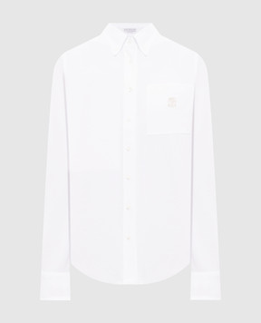 Brunello Cucinelli White shirt with embroidered emblem ML944VT706