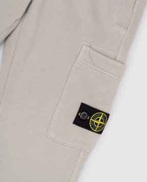 Stone Island Kids' grey joggers with logo patch K2S166200001S0A2024