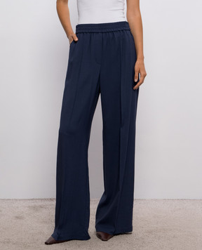 Brunello Cucinelli Blue pants with wool MP542P9002