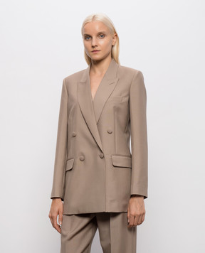 Valentino Beige double-breasted jacket with wool 9B3CE5V5A6D