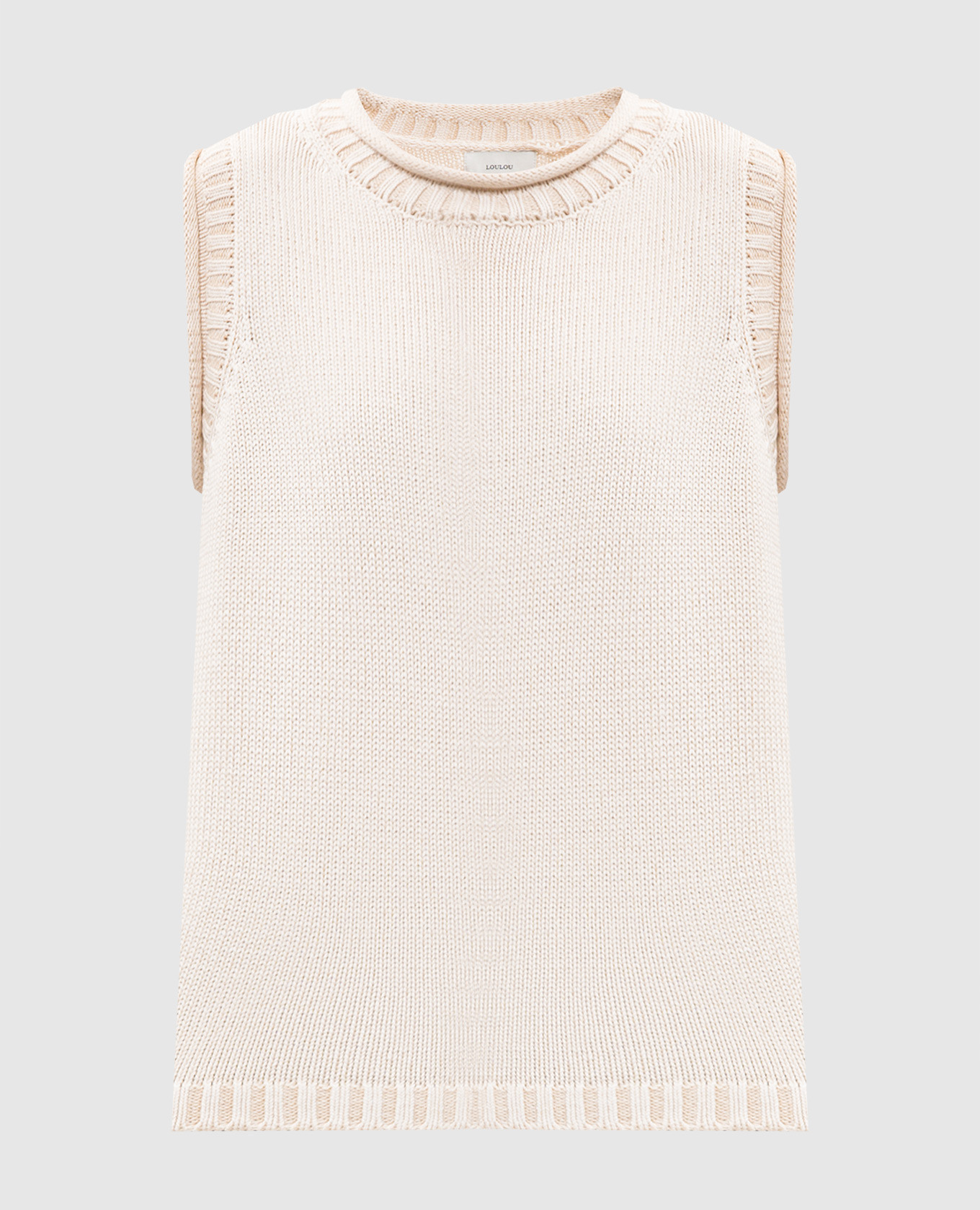 Beige Effy linen and silk vest