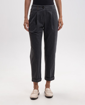Peserico Gray pants with lapels A04987T302479