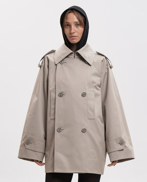 Balenciaga Beige trench coat with logo patch 872299TKP07